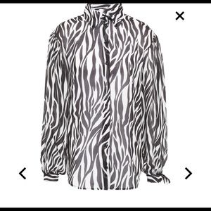 NWOT Robert Rodriguez- Zebra Print Georgette Shirt
